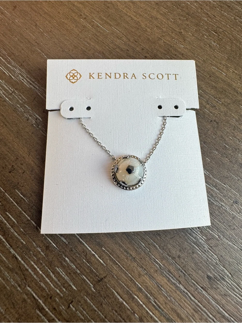 Kendra Scott Silver Soccer Ball Pendant Necklace 18” long - Picture 1 of 4